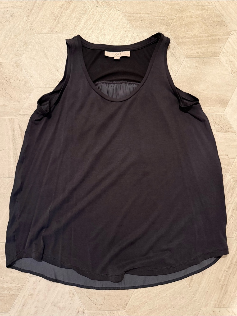 LOFT slate gray Scoop Neck Tank Top
